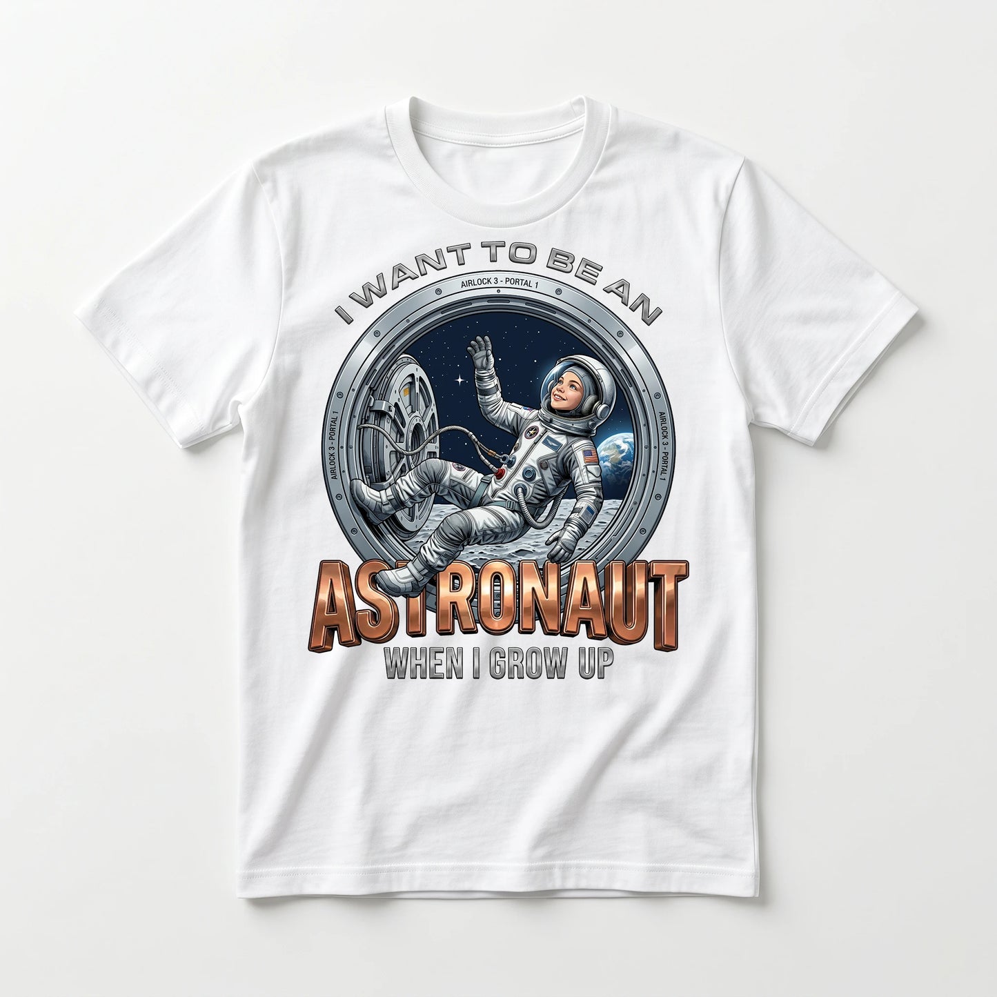 Youth Future Astronaut Tee – White Girl