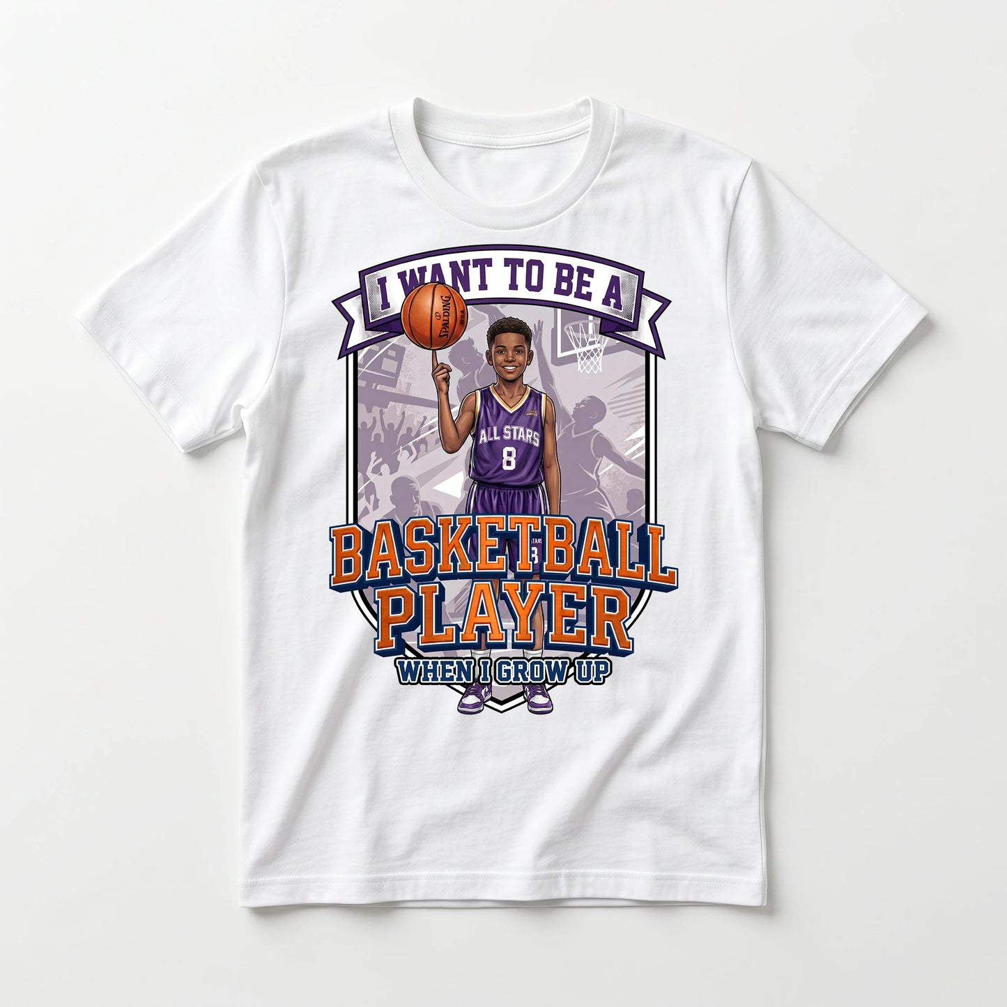 Youth Future Basketball Player Tee – Black Boy