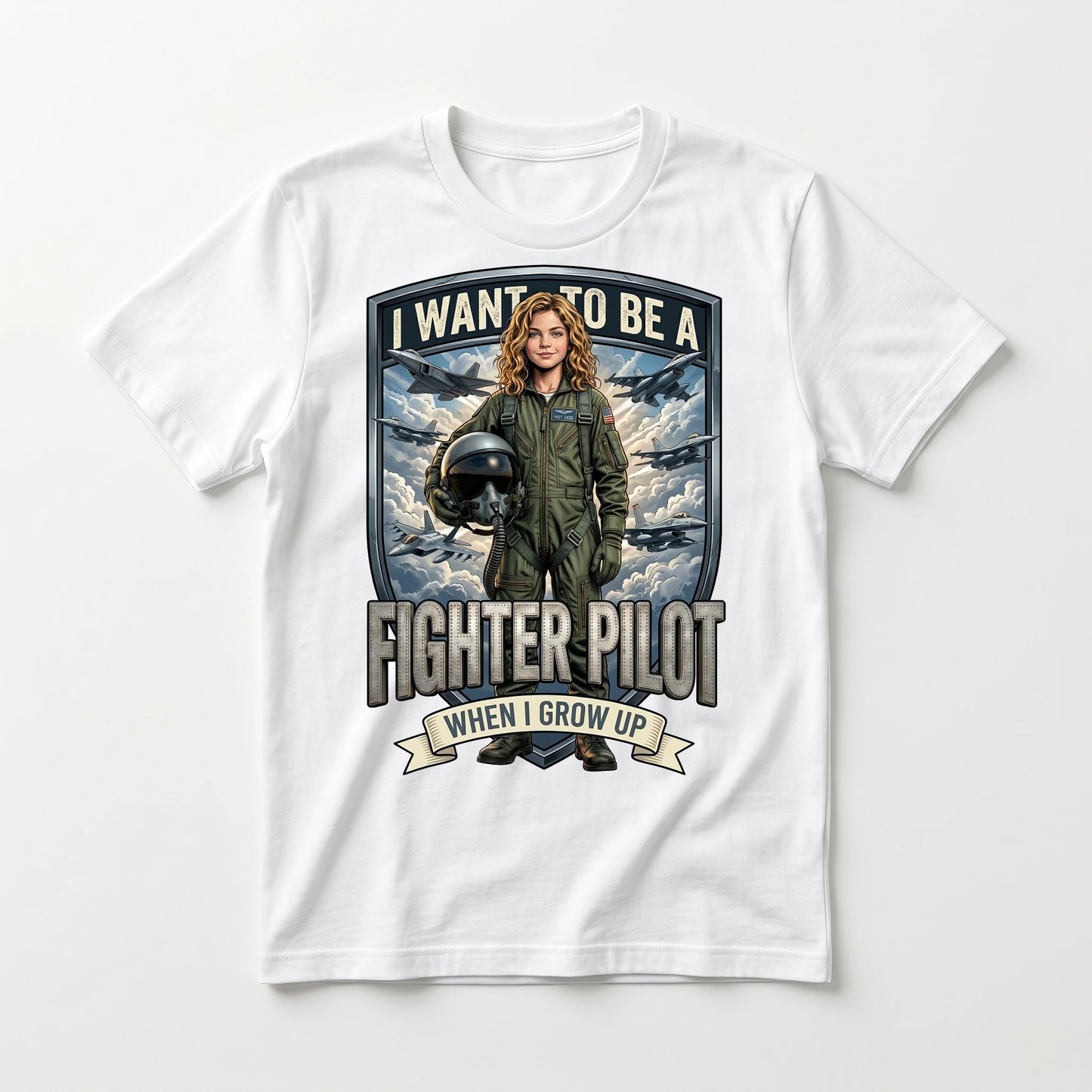 Youth Future Fighter Pilot Tee – White Girl