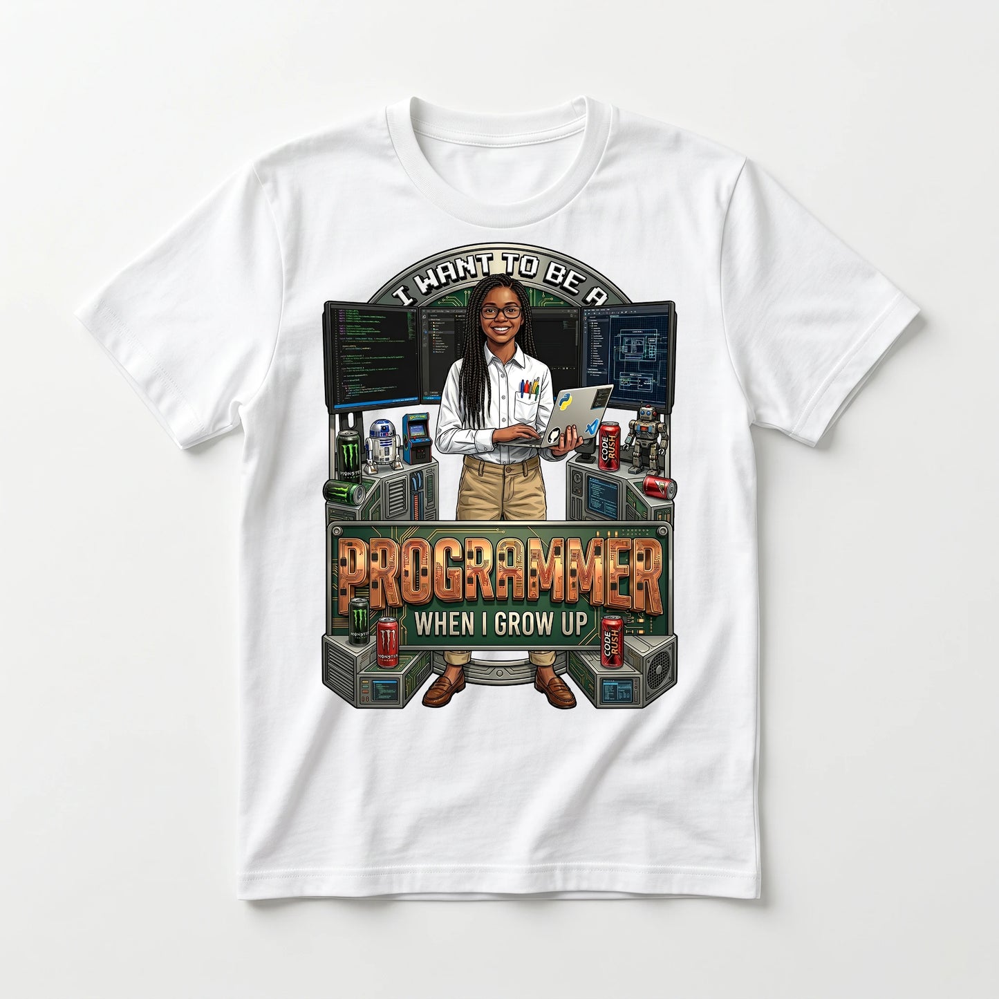 Youth Future Programmer Tee – Black Girl