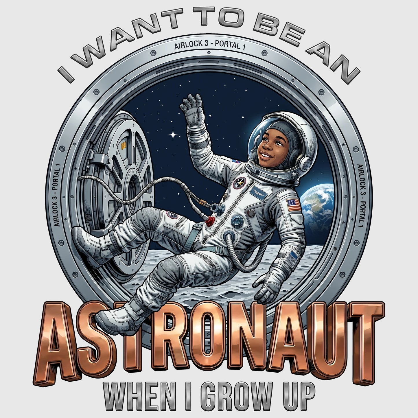 Youth Future Astronaut Tee – Black Boy