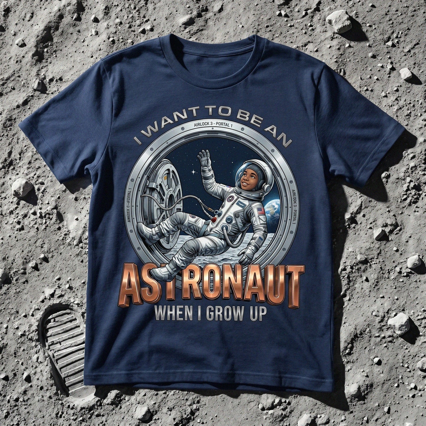 Youth Future Astronaut Tee – Black Boy