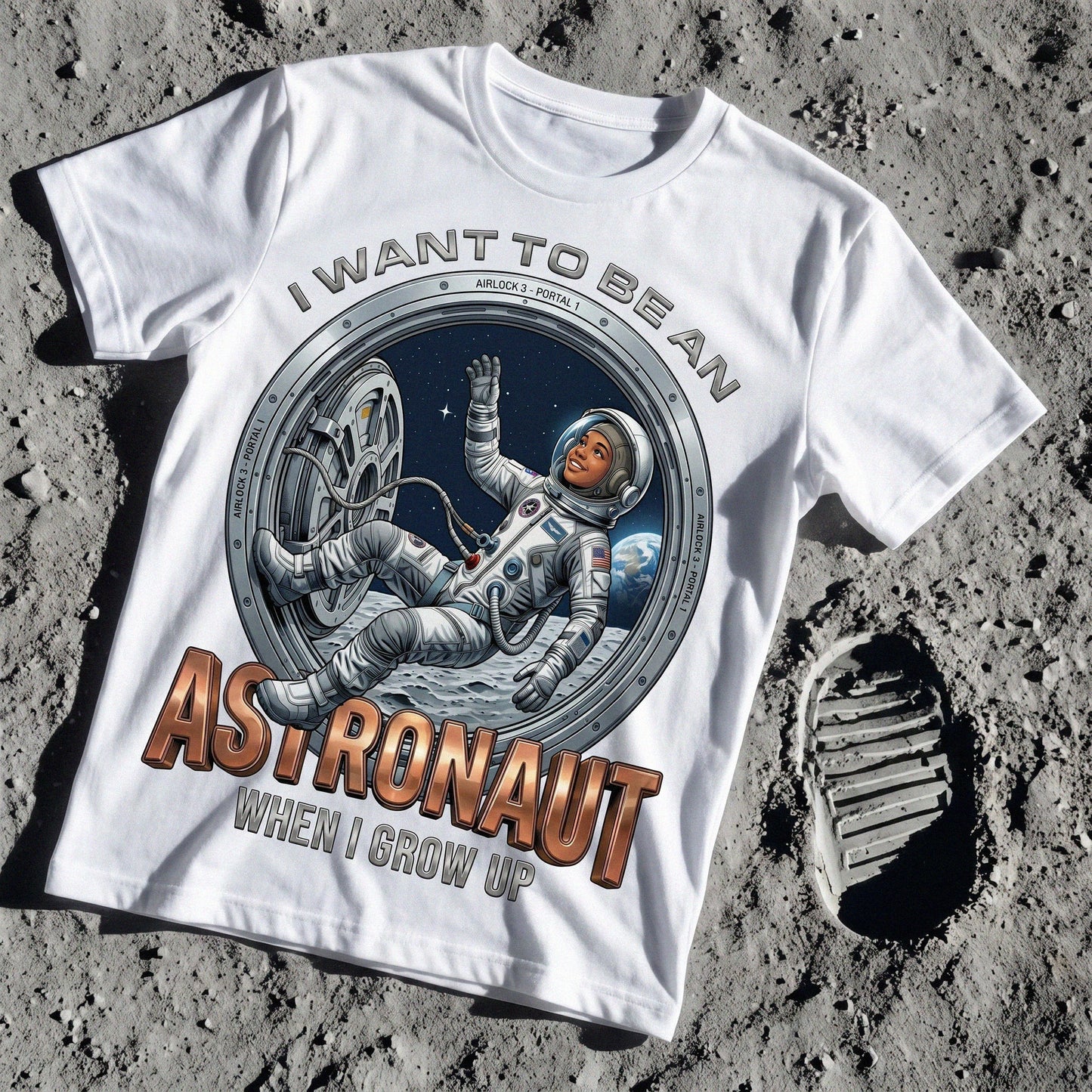 Youth Future Astronaut Tee – Black Girl