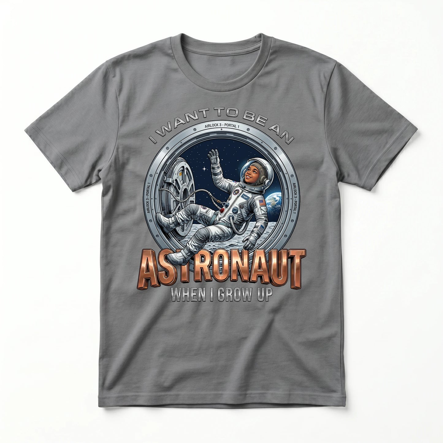 Youth Future Astronaut Tee – Black Girl