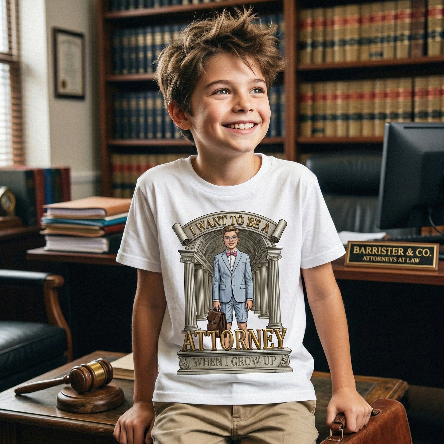 Youth Future Attorney Tee – White Boy