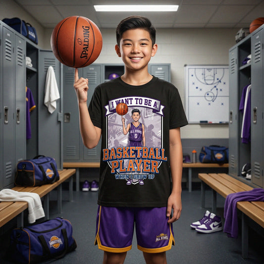 Youth Future Basketball Player Tee – Asian Boy