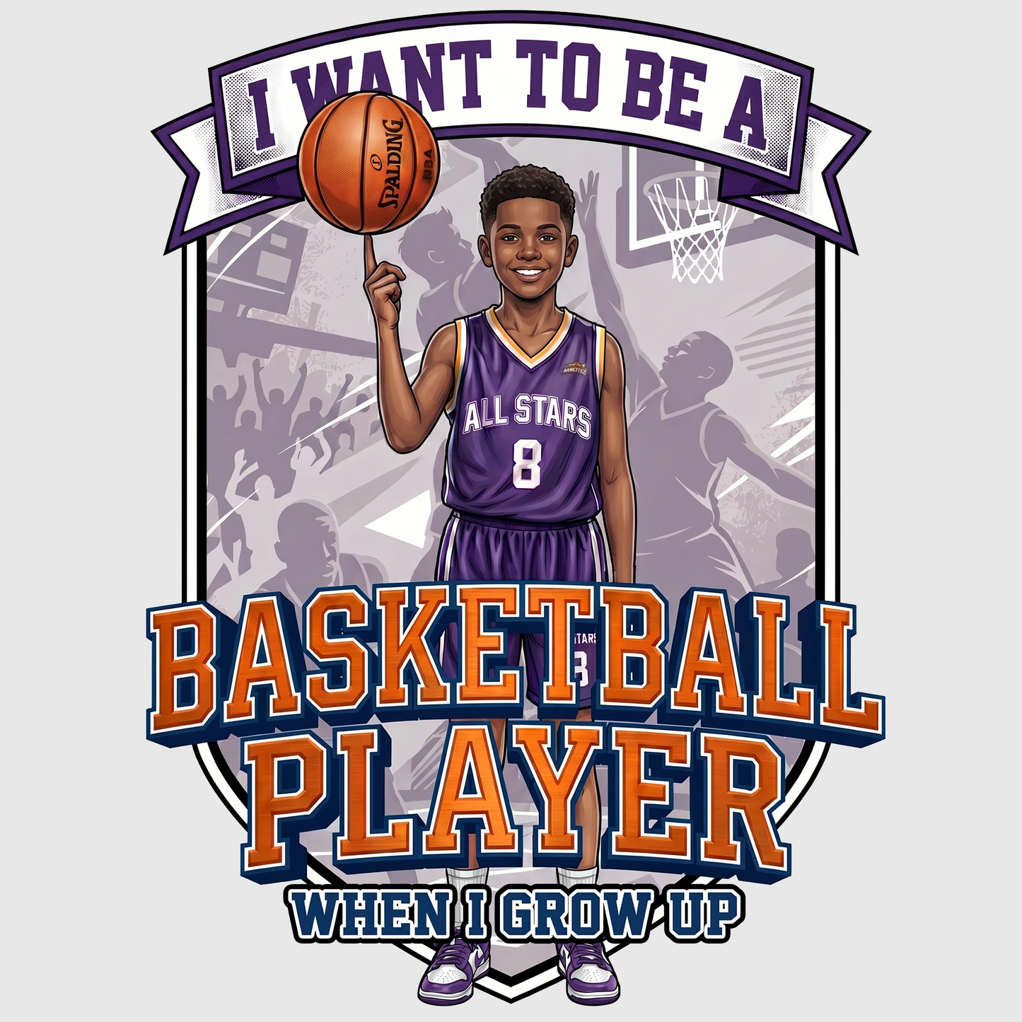 Future Basketball Player Tee – Black Boy