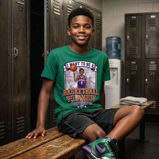 Youth Future Basketball Player Tee – Black Boy