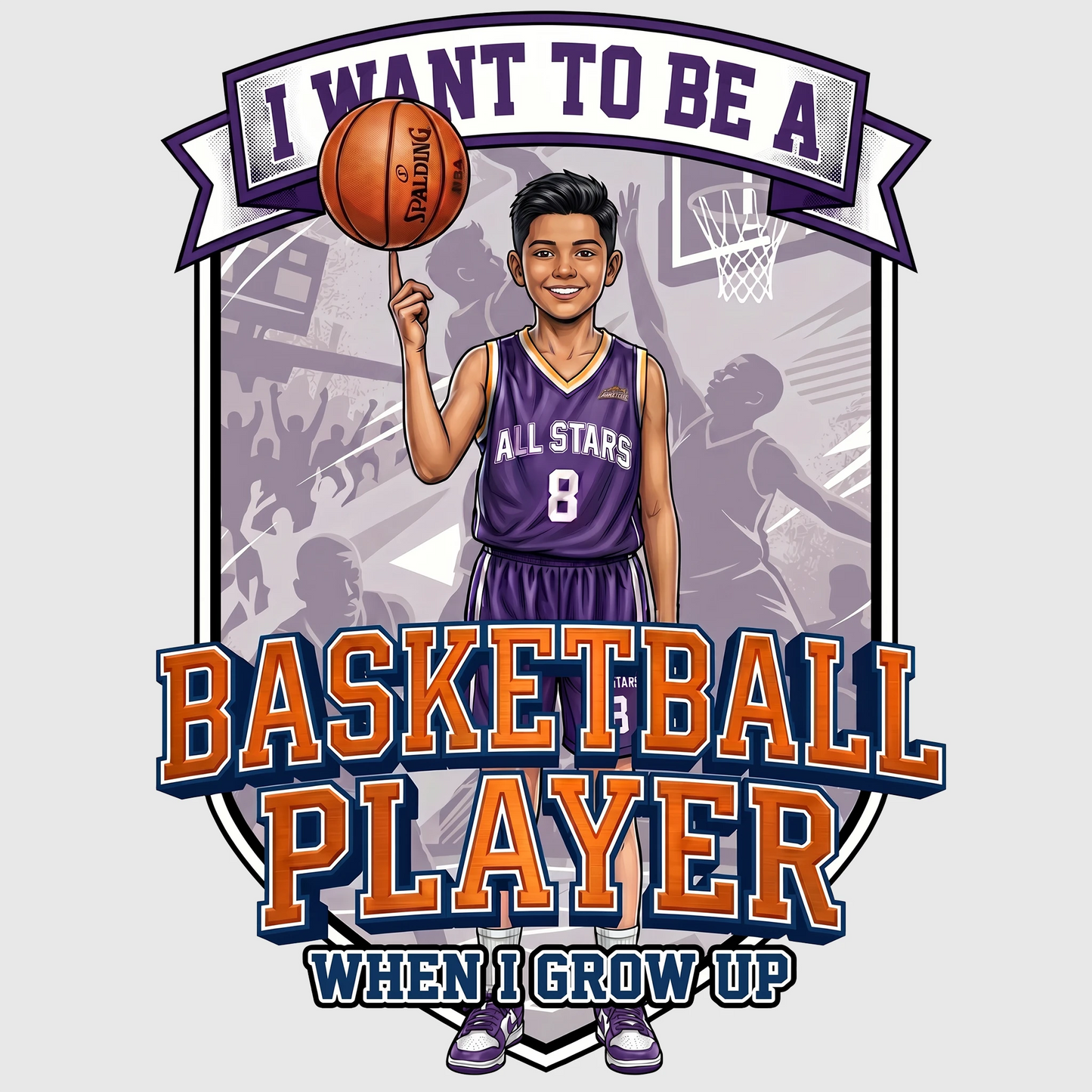 Future Basketball Player Tee – Latino Boy
