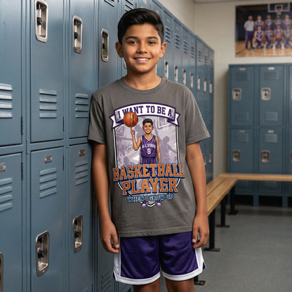 Youth Future Basketball Player Tee – Latino Boy