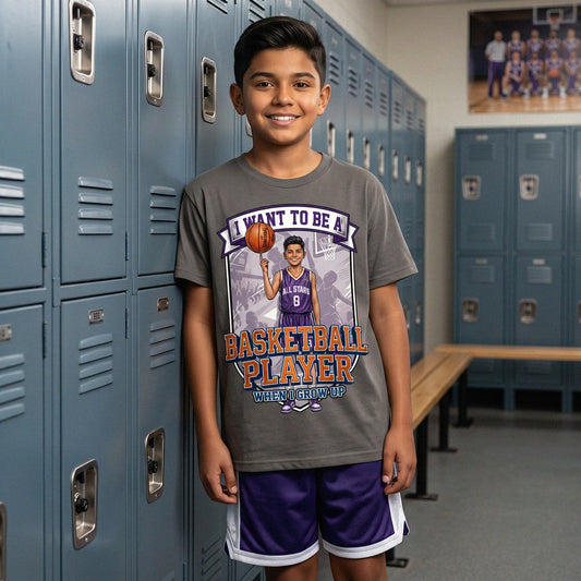 Youth Future Basketball Player Tee – Latino Boy