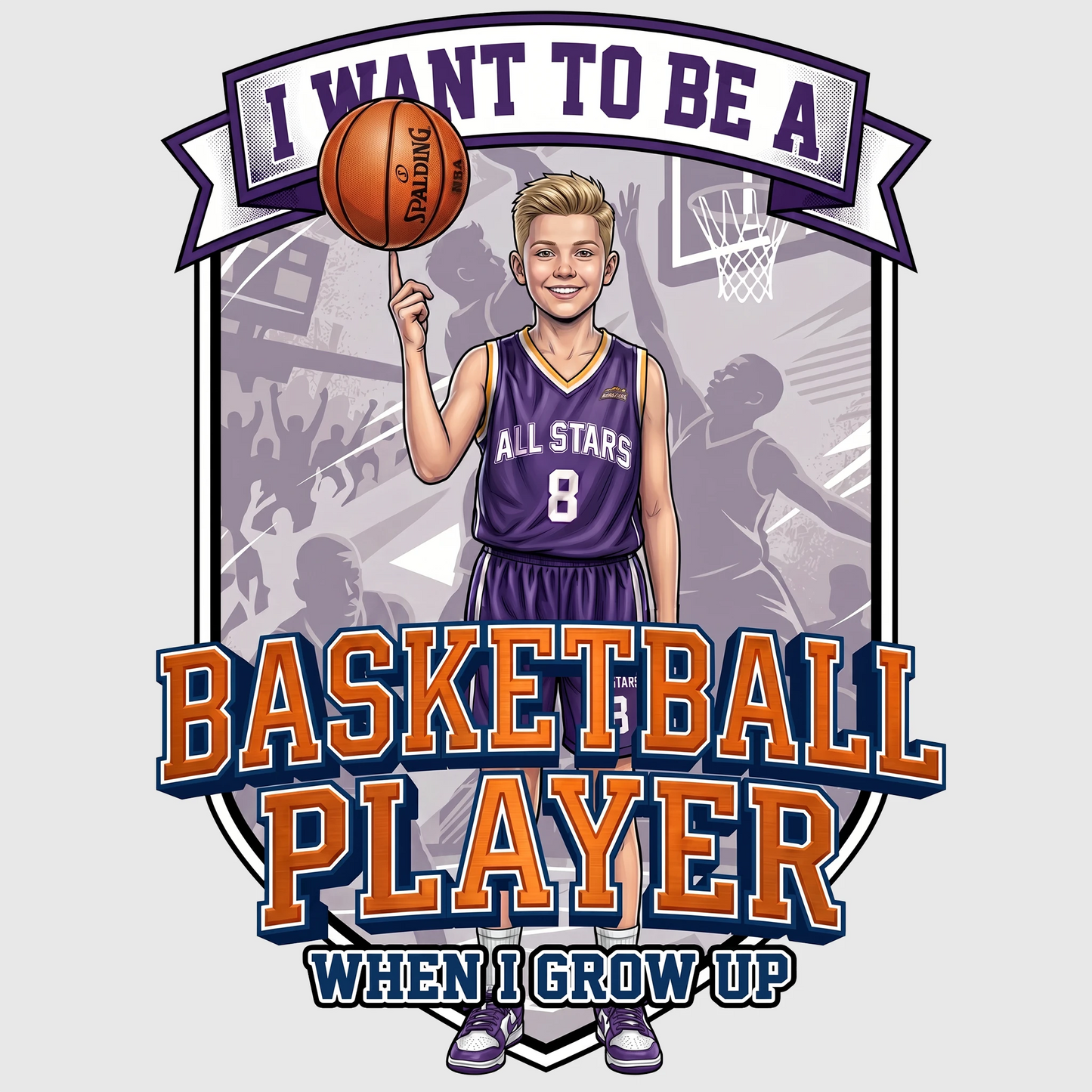 Future Basketball Player Tee – White Boy