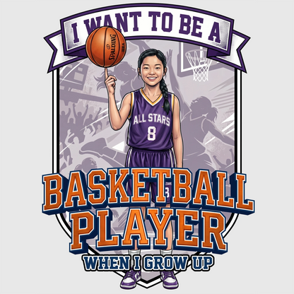 Youth Future Basketball Player Tee – Asian Girl