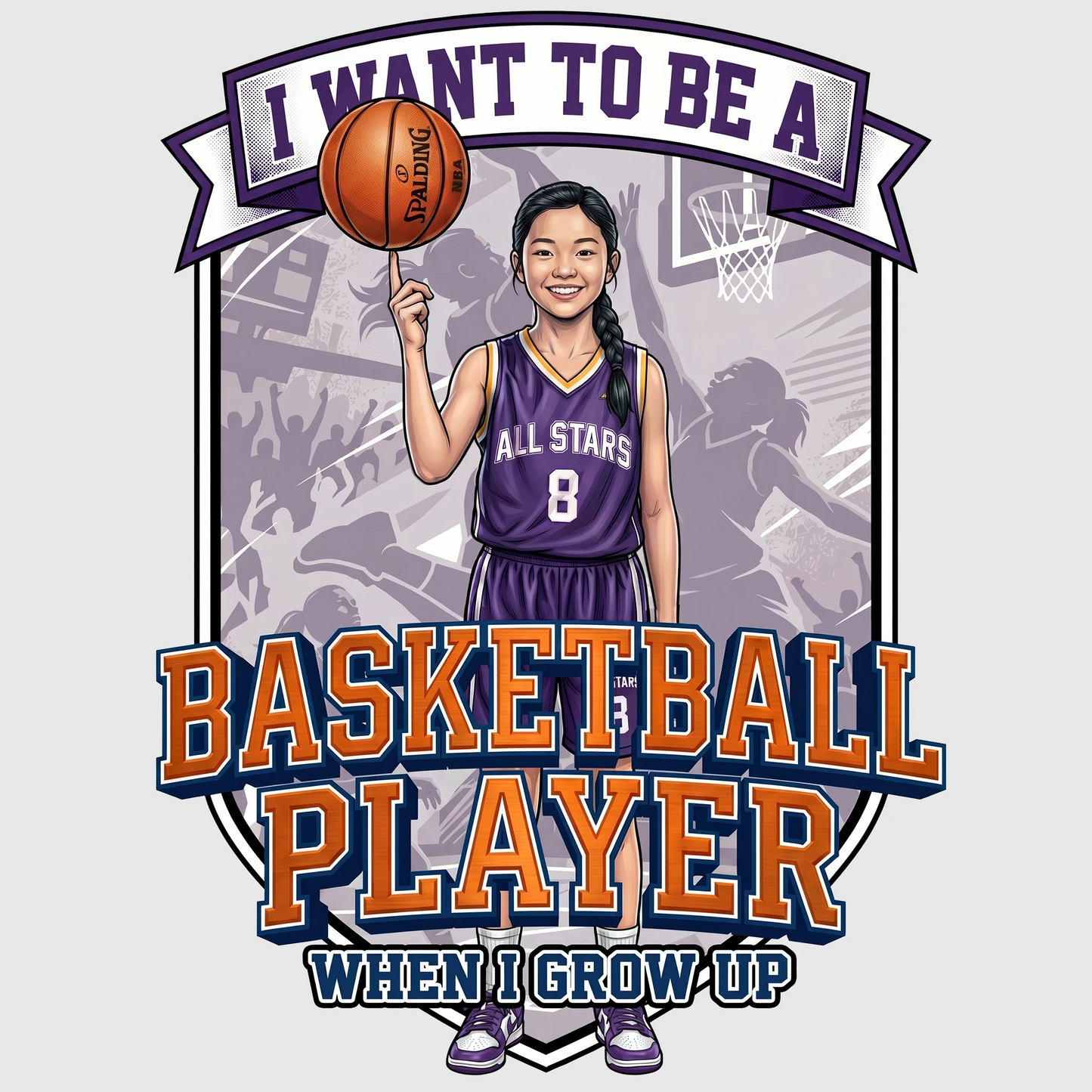 Future Basketball Player Tee – Asian Girl