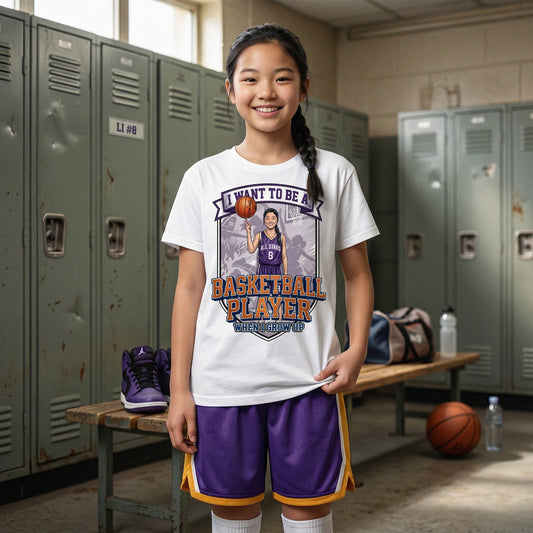 Youth Future Basketball Player Tee – Asian Girl