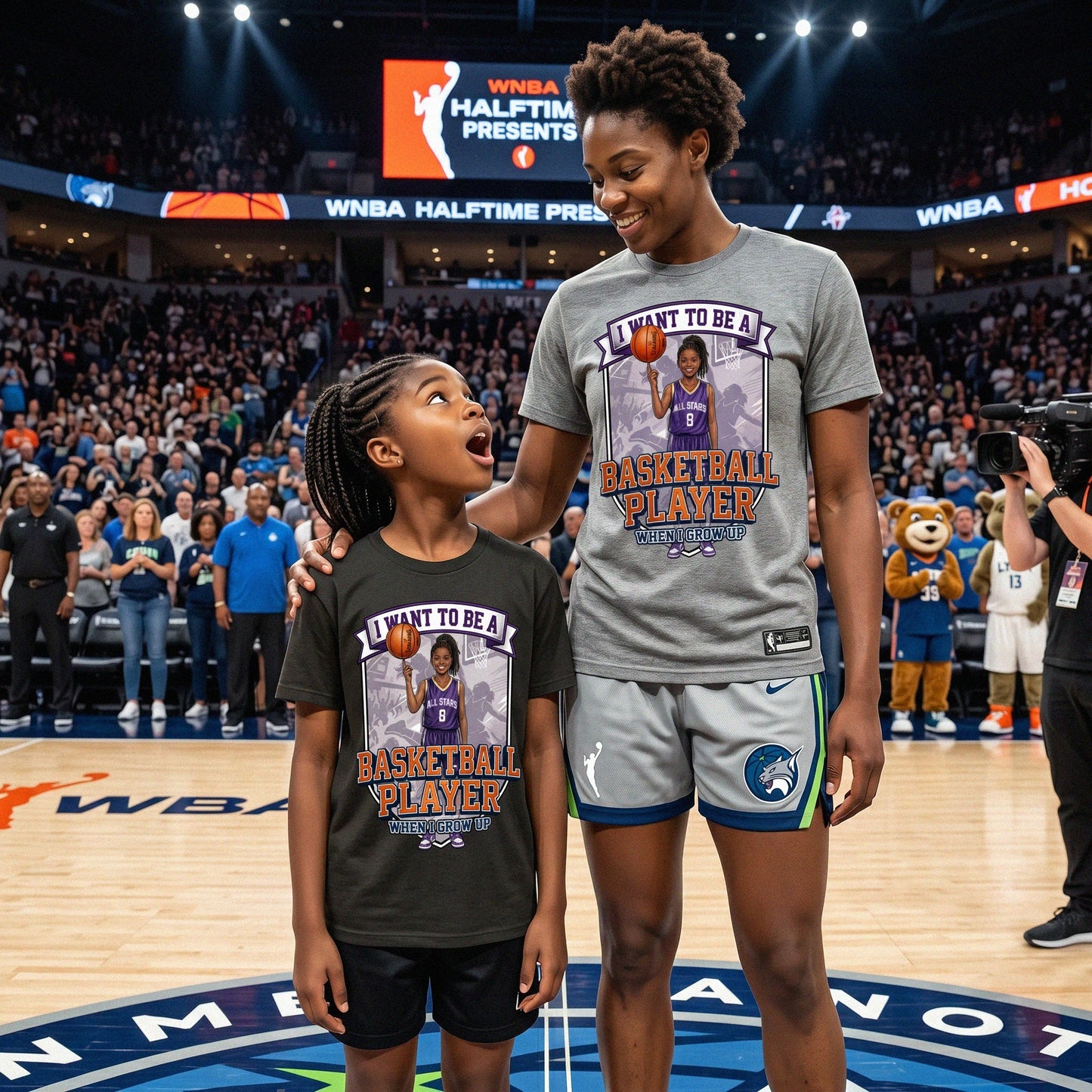 Youth Future Basketball Player Tee – Black Girl