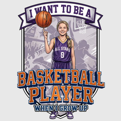 Youth Future Basketball Player Tee – White Girl