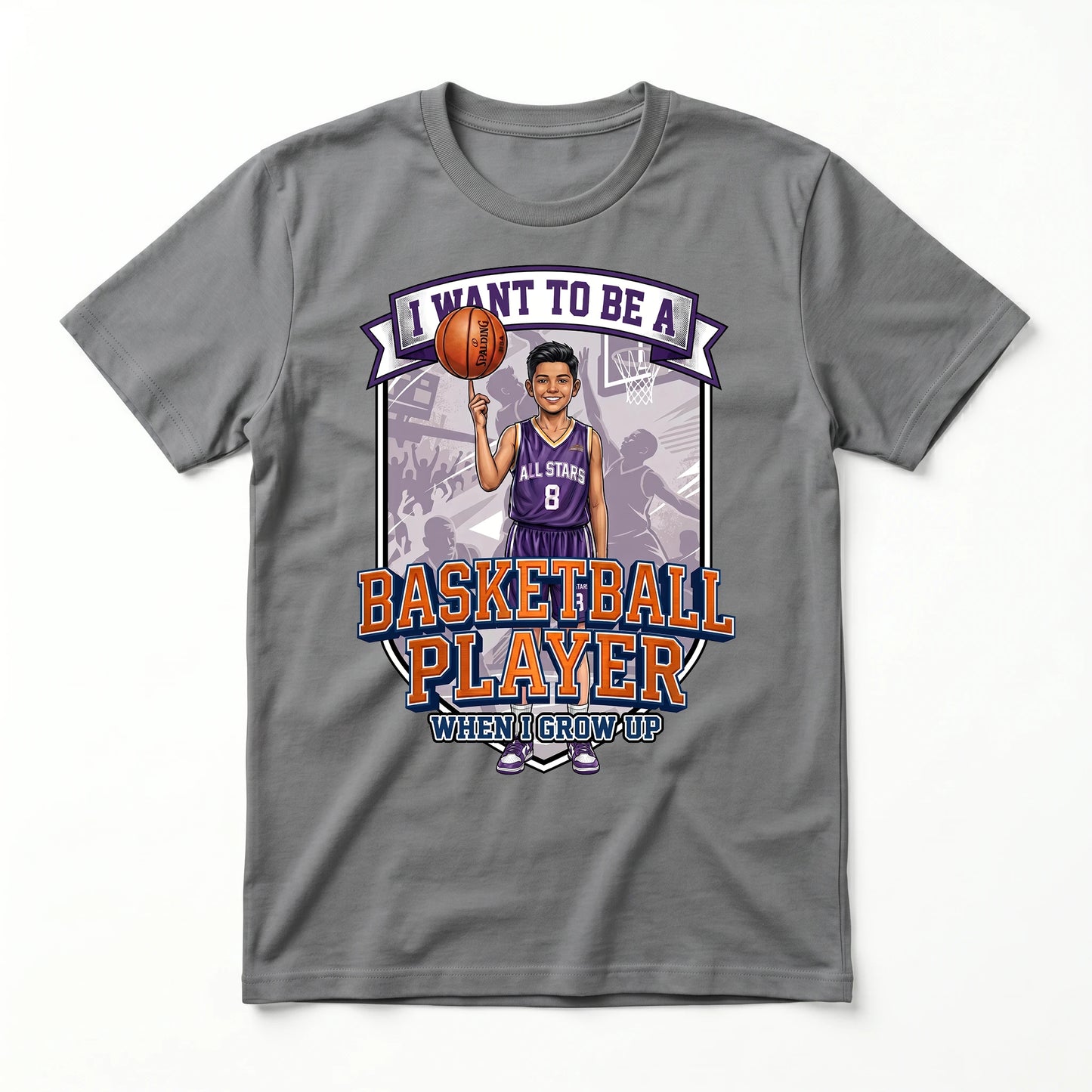 Youth Future Basketball Player Tee – Latino Boy