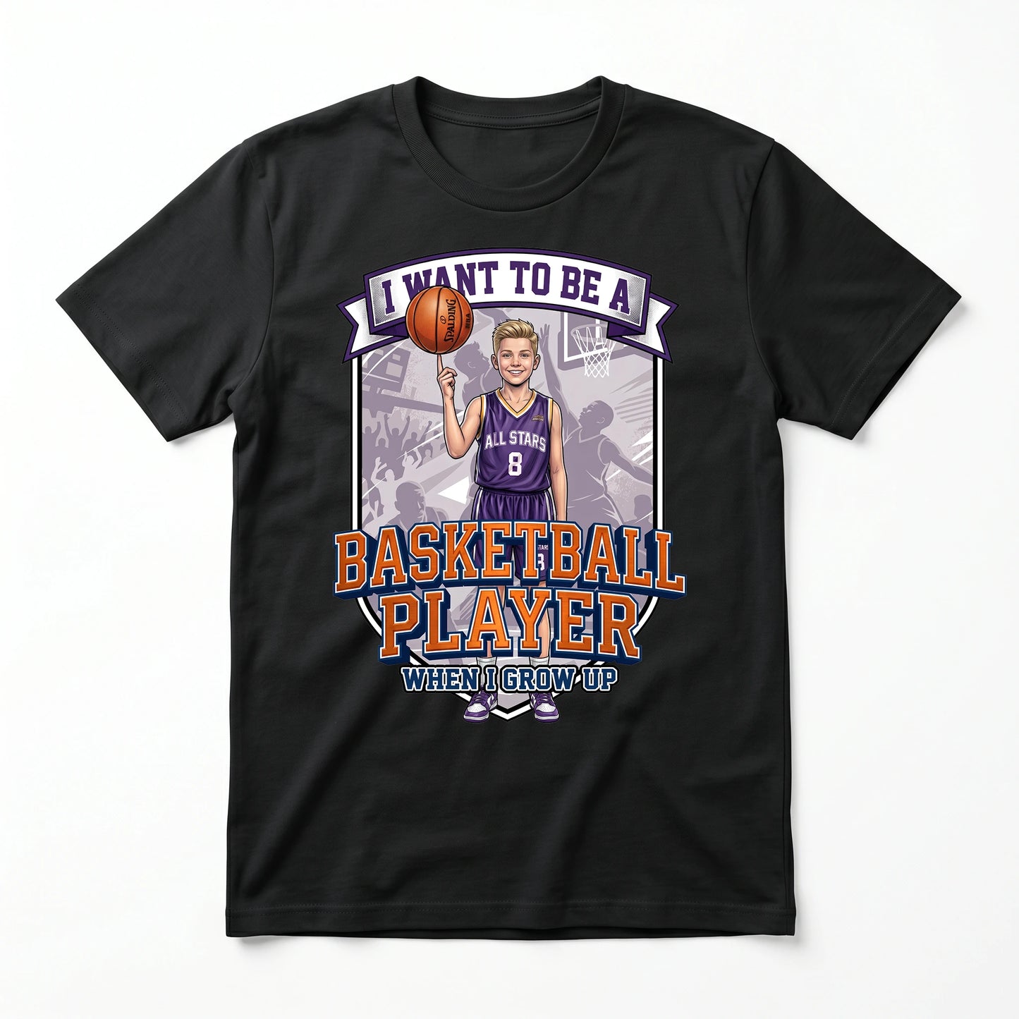 Youth Future Basketball Player Tee – White Boy