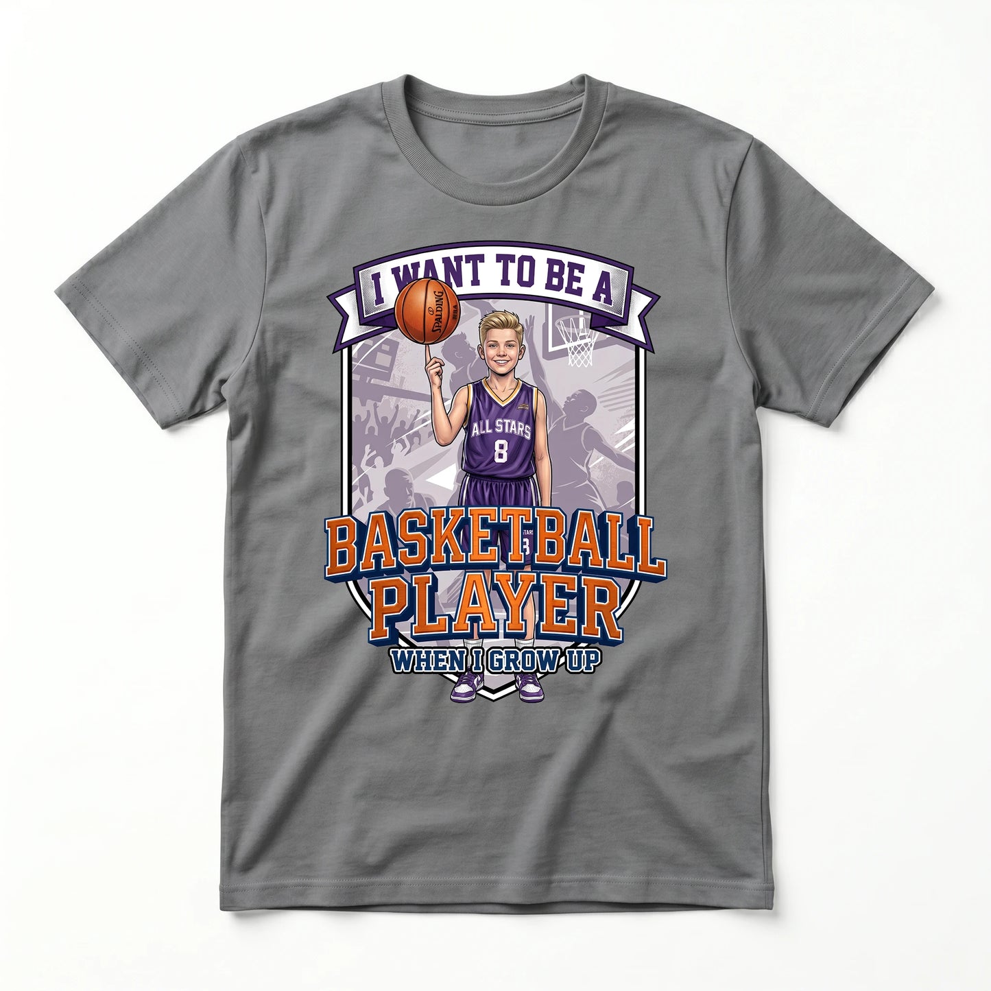 Youth Future Basketball Player Tee – White Boy