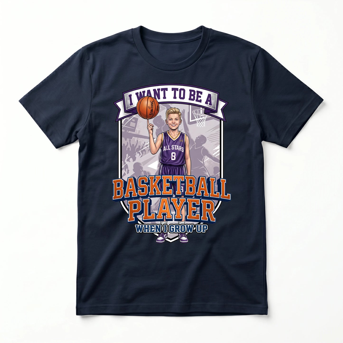 Youth Future Basketball Player Tee – White Boy