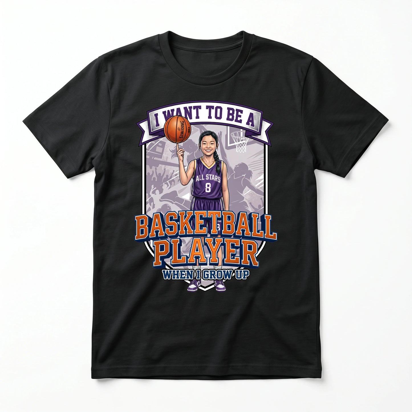 Youth Future Basketball Player Tee – Asian Girl