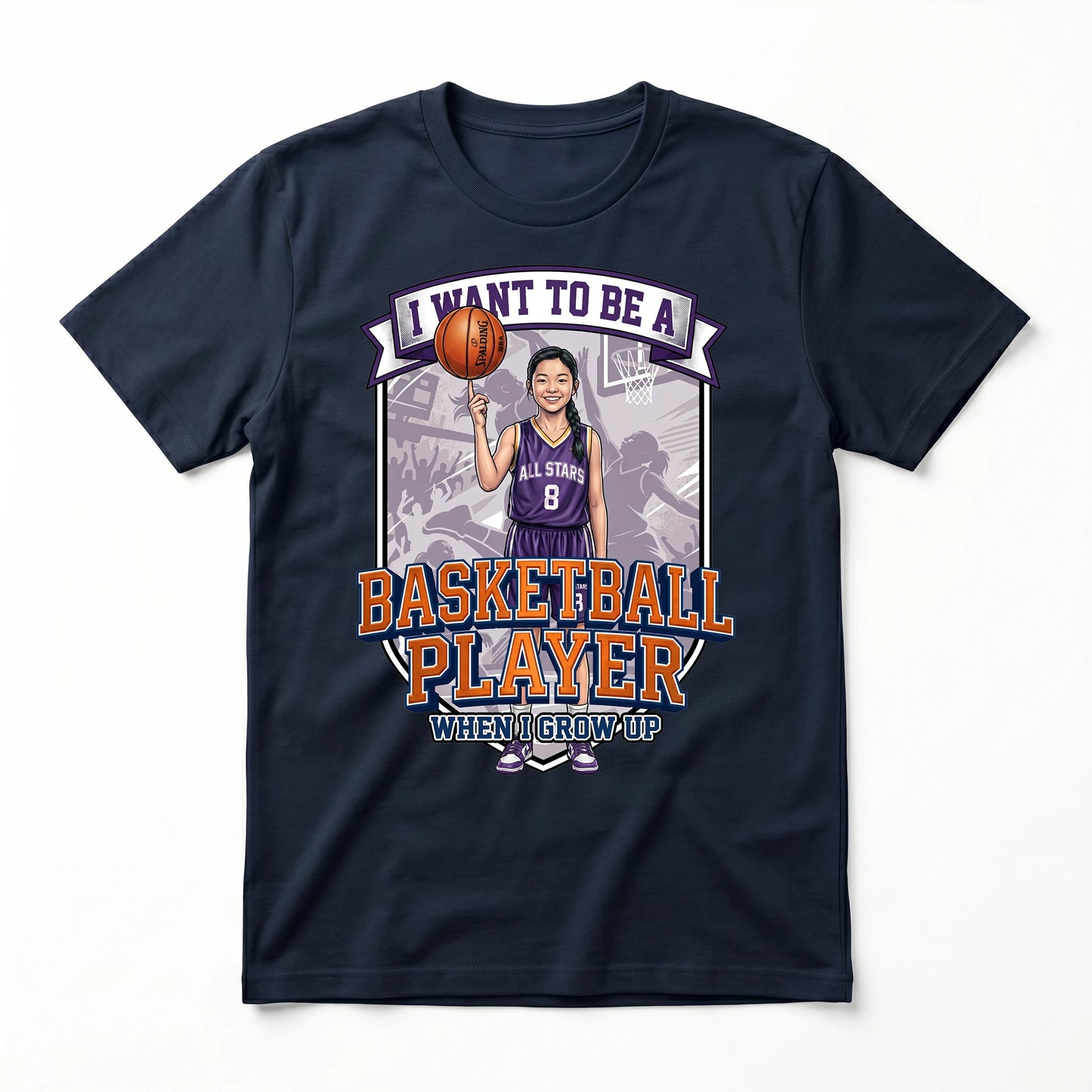 Youth Future Basketball Player Tee – Asian Girl