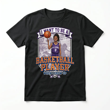 Youth Future Basketball Player Tee – Black Girl