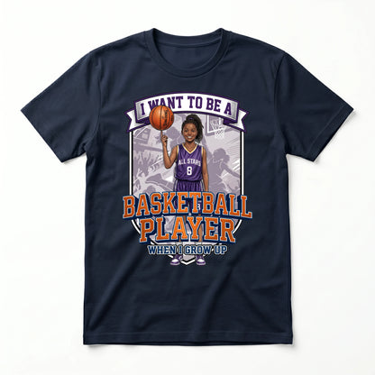 Youth Future Basketball Player Tee – Black Girl