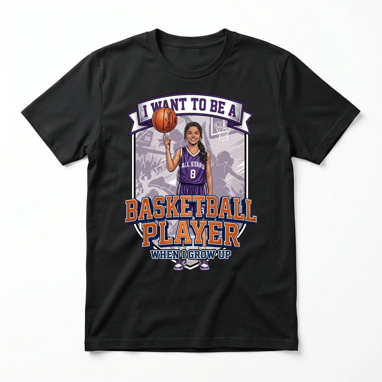 Youth Future Basketball Player Tee – Latina Girl