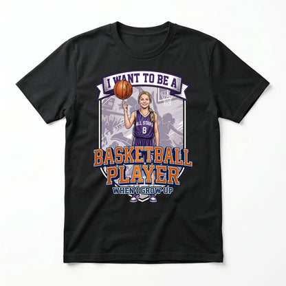 Youth Future Basketball Player Tee – White Girl
