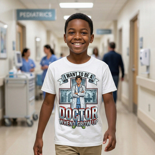 Youth Future Doctor Tee – Black Boy