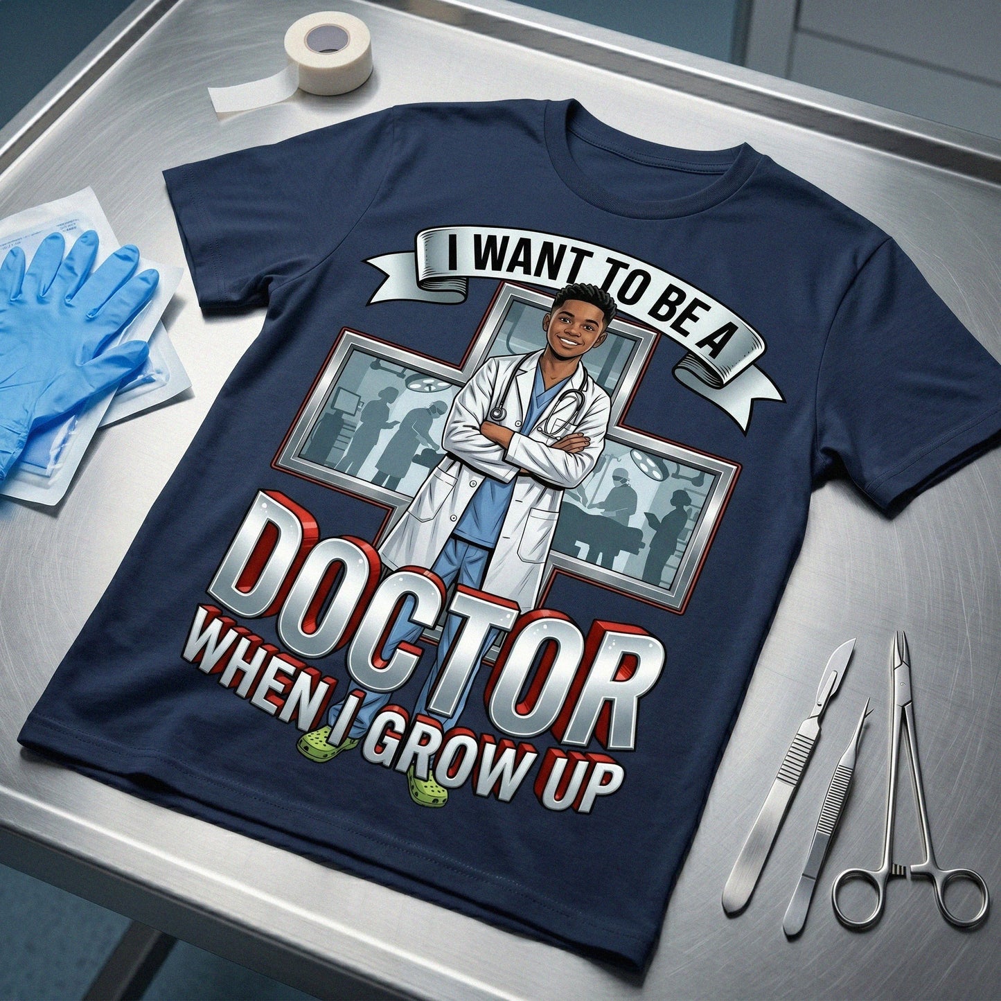 Youth Future Doctor Tee – Black Boy