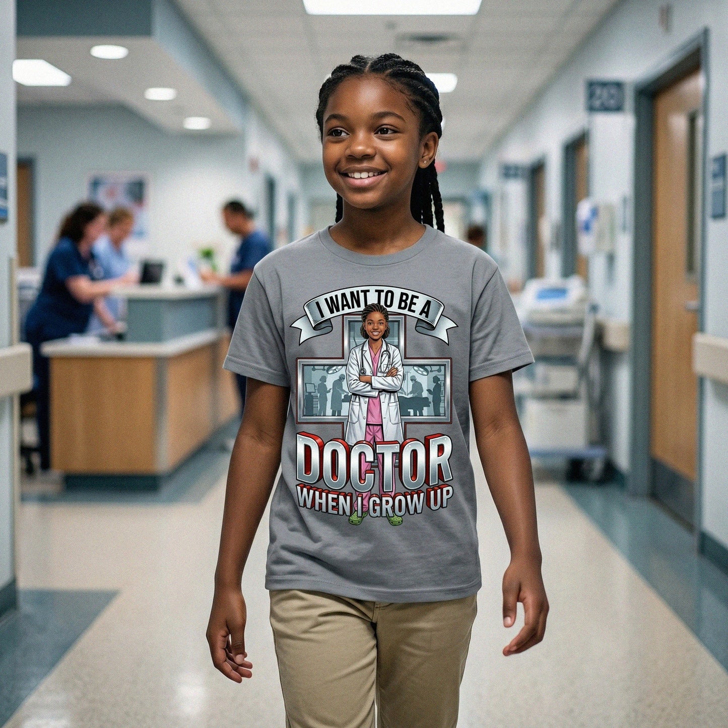 Youth Future Doctor Tee – Black Girl