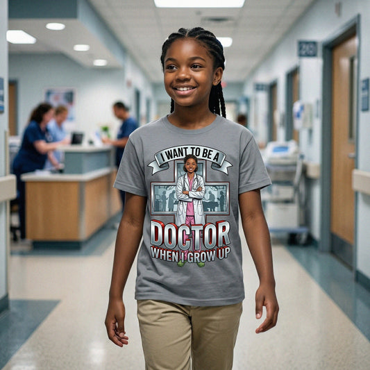 Youth Future Doctor Tee – Black Girl