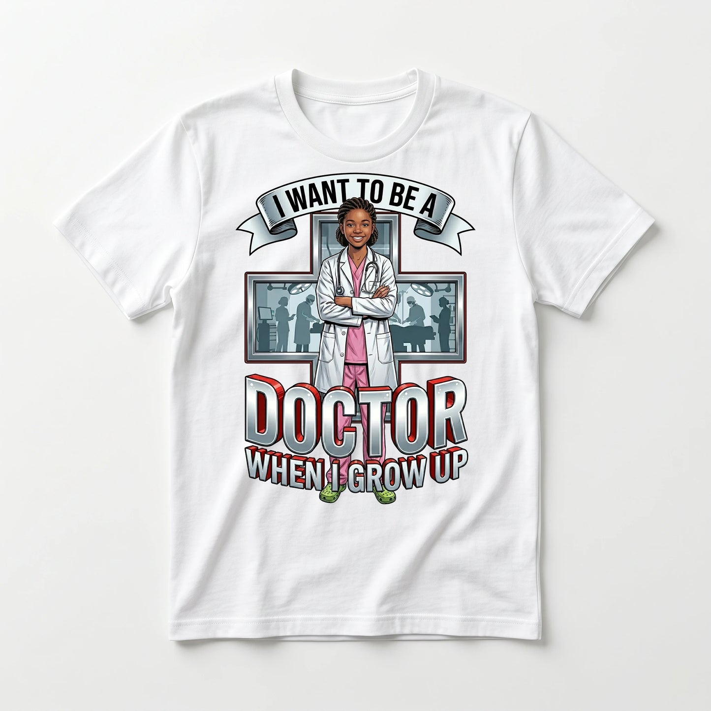 Youth Future Doctor Tee – Black Girl