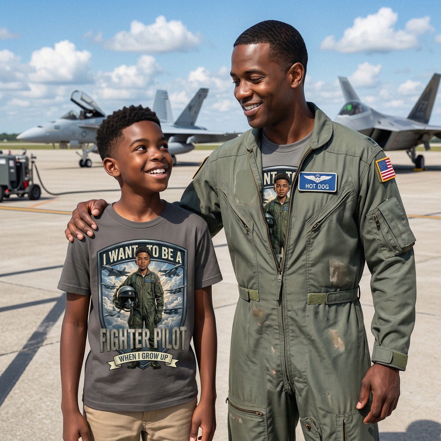 Youth Future Fighter Pilot Tee – Black Boy