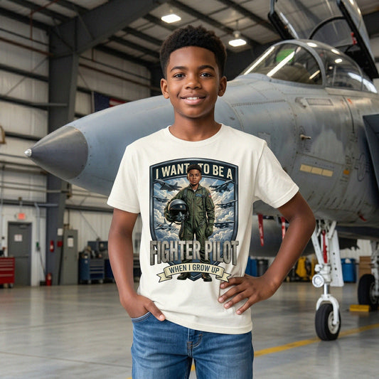 Youth Future Fighter Pilot Tee – Black Boy
