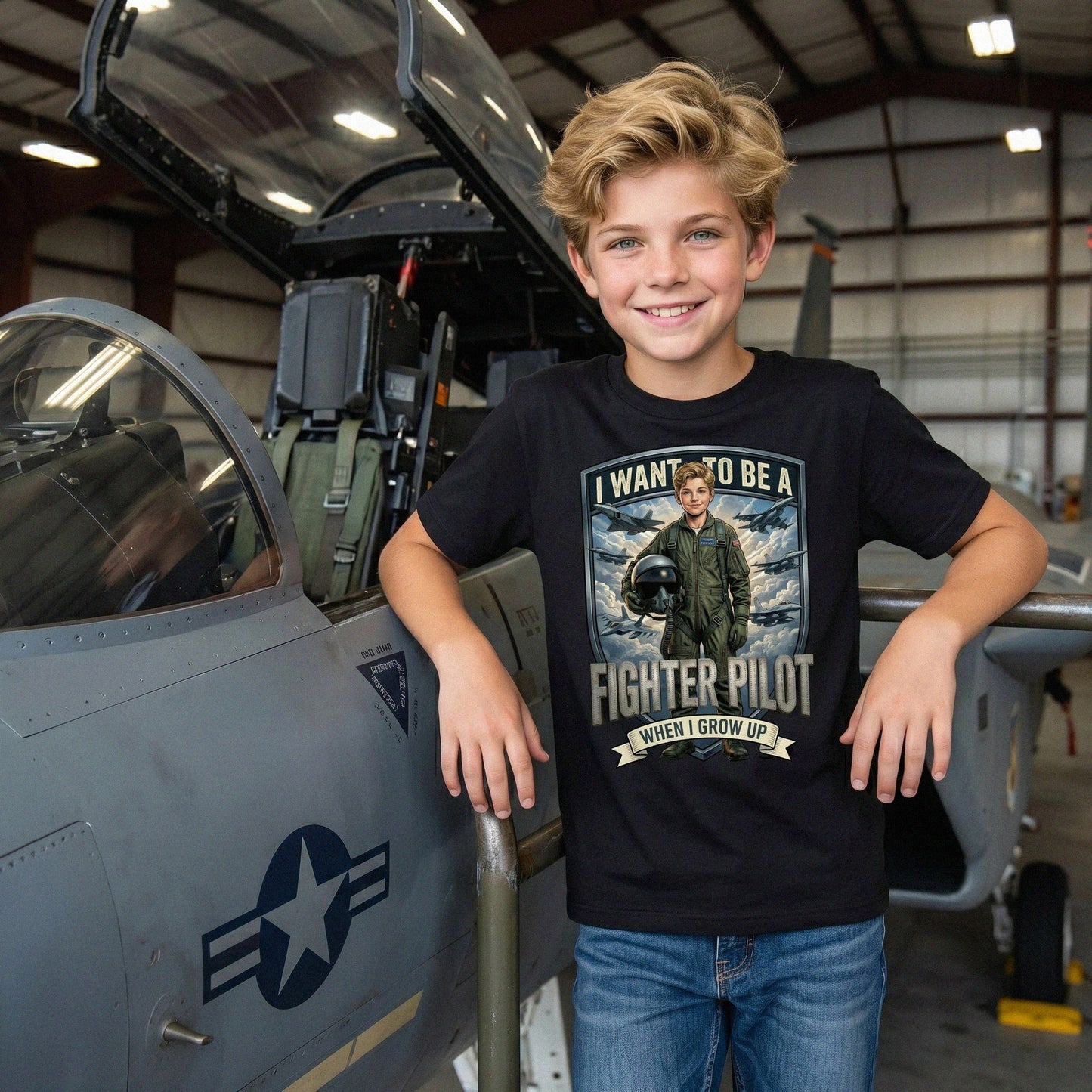 Youth Future Fighter Pilot Tee – White Boy