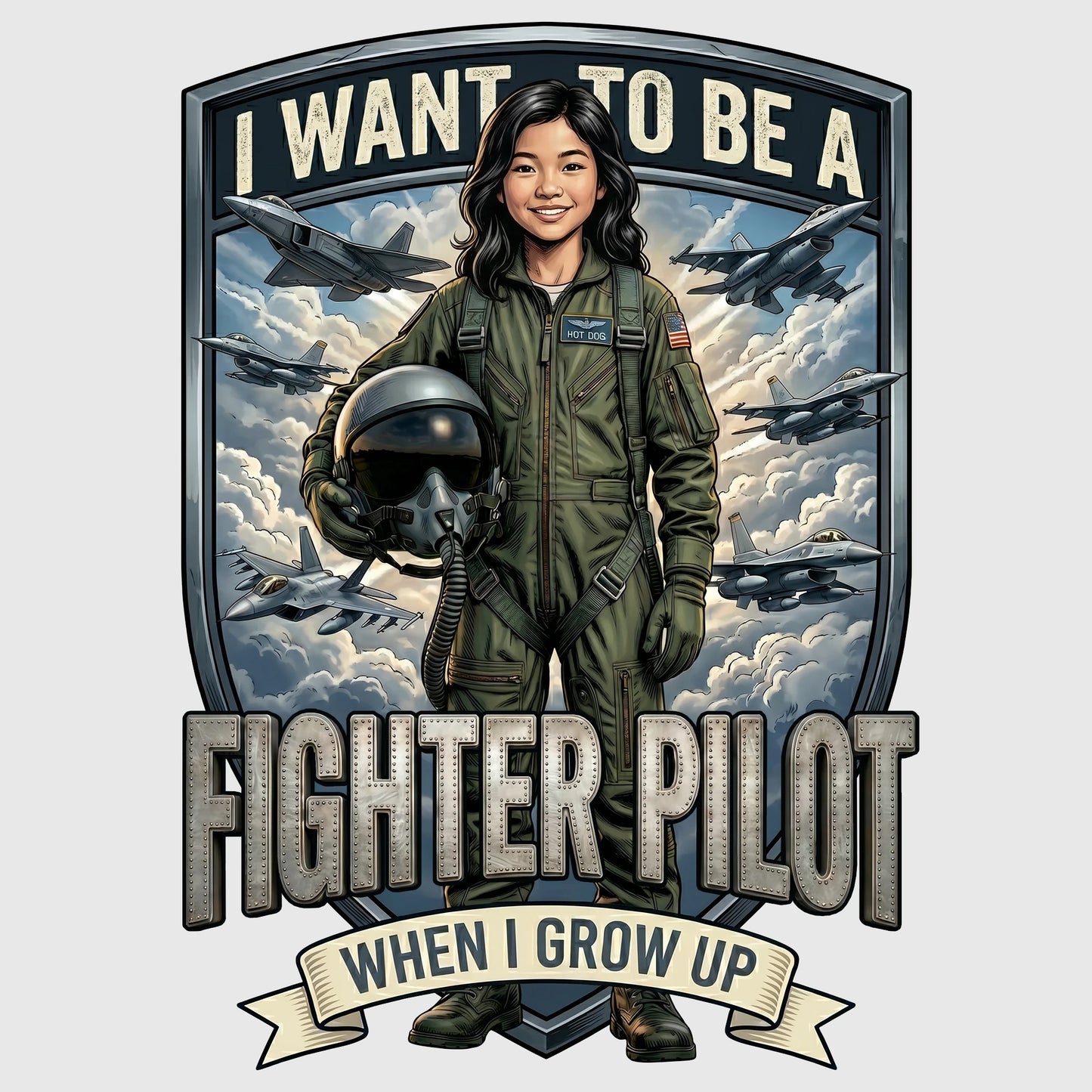 Youth Future Fighter Pilot Tee – Asian Girl