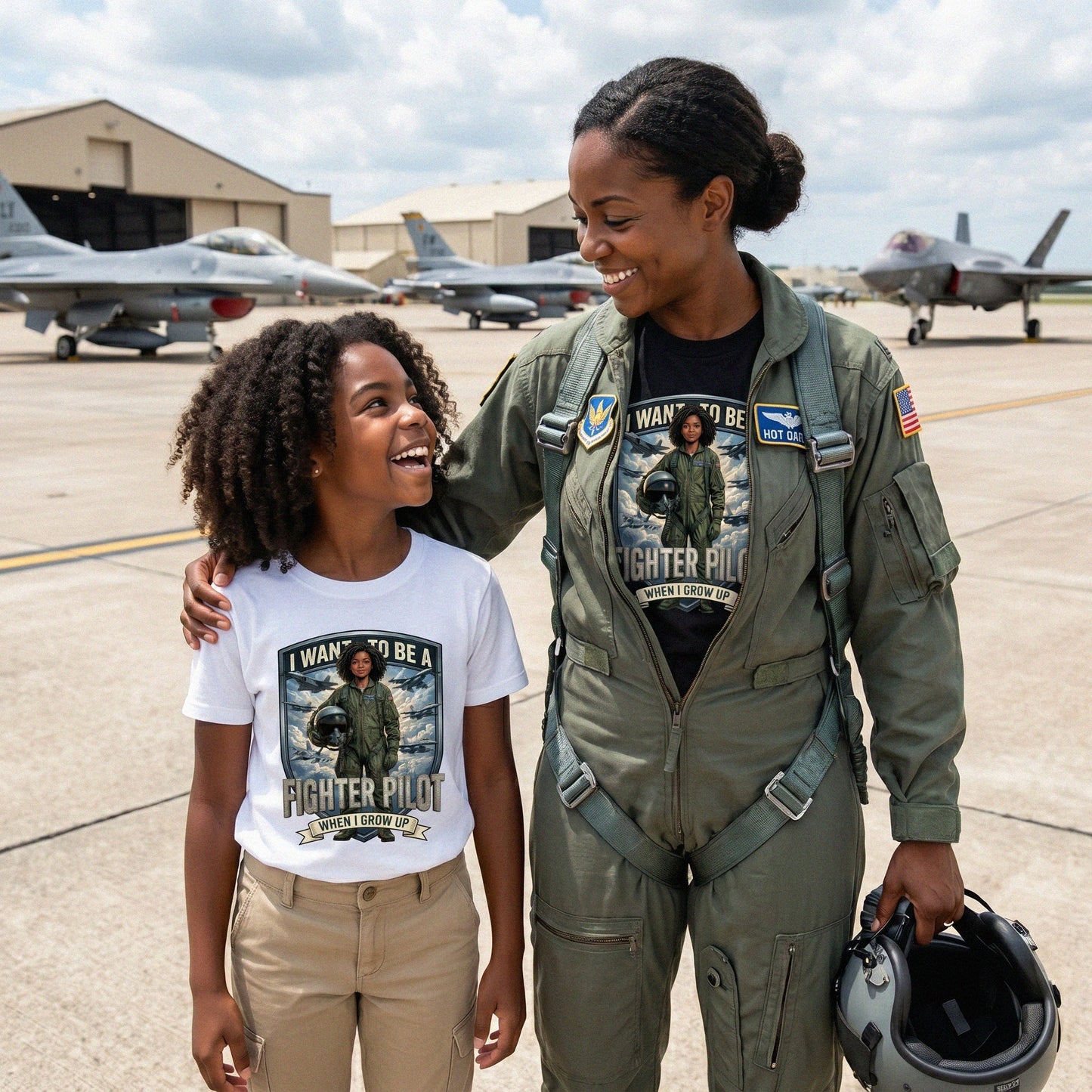 Youth Future Fighter Pilot Tee – Black Girl