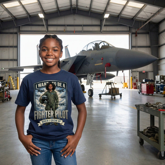 Youth Future Fighter Pilot Tee – Black Girl