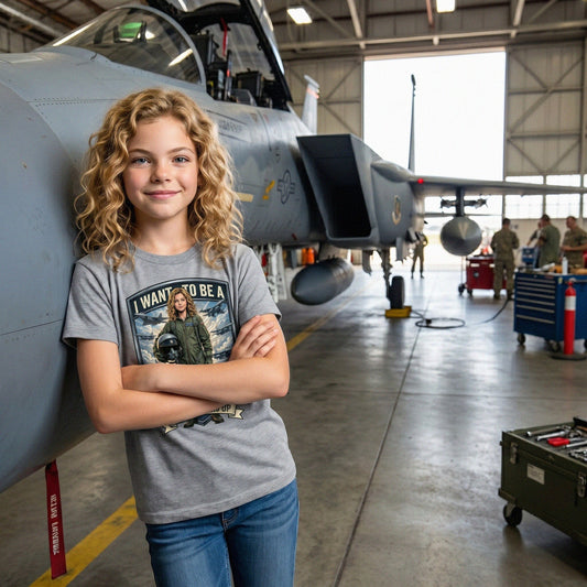 Youth Future Fighter Pilot Tee – White Girl