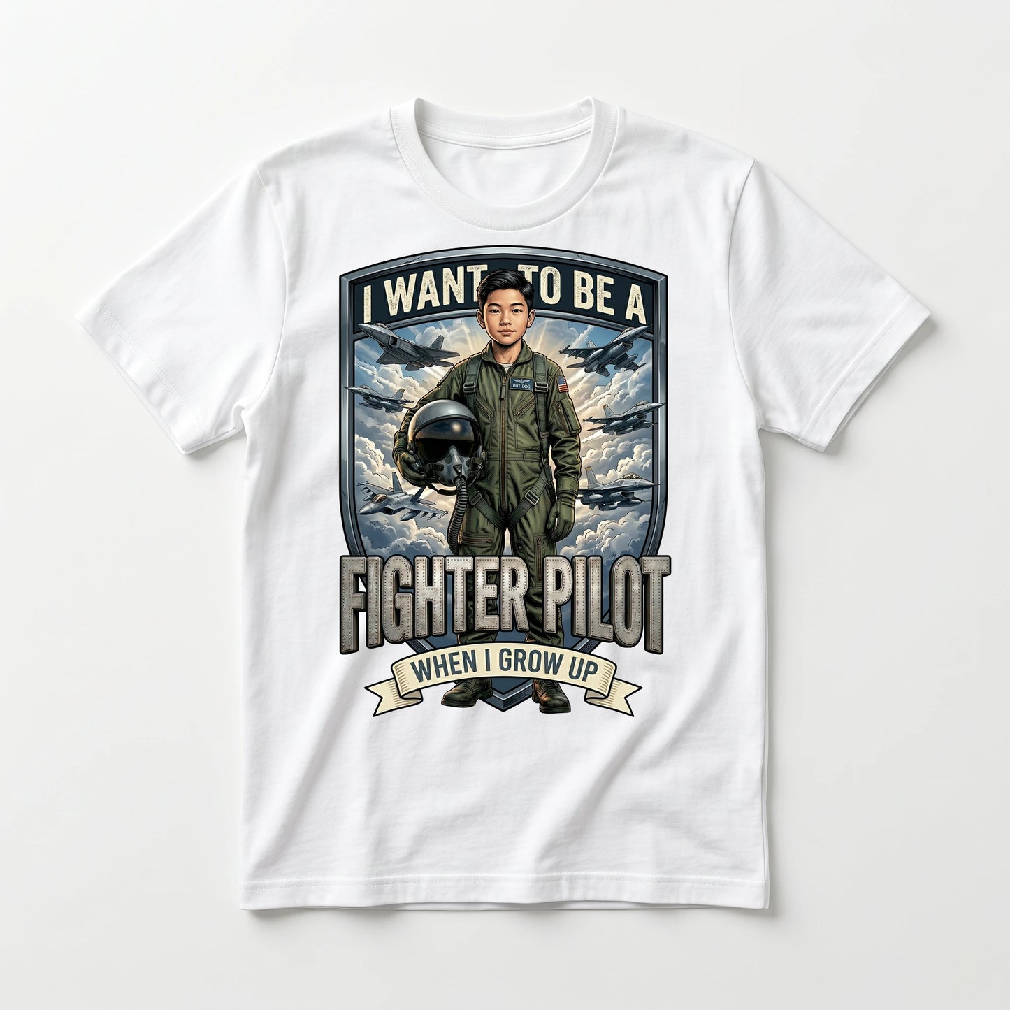 Youth Future Fighter Pilot Tee – Asian Boy