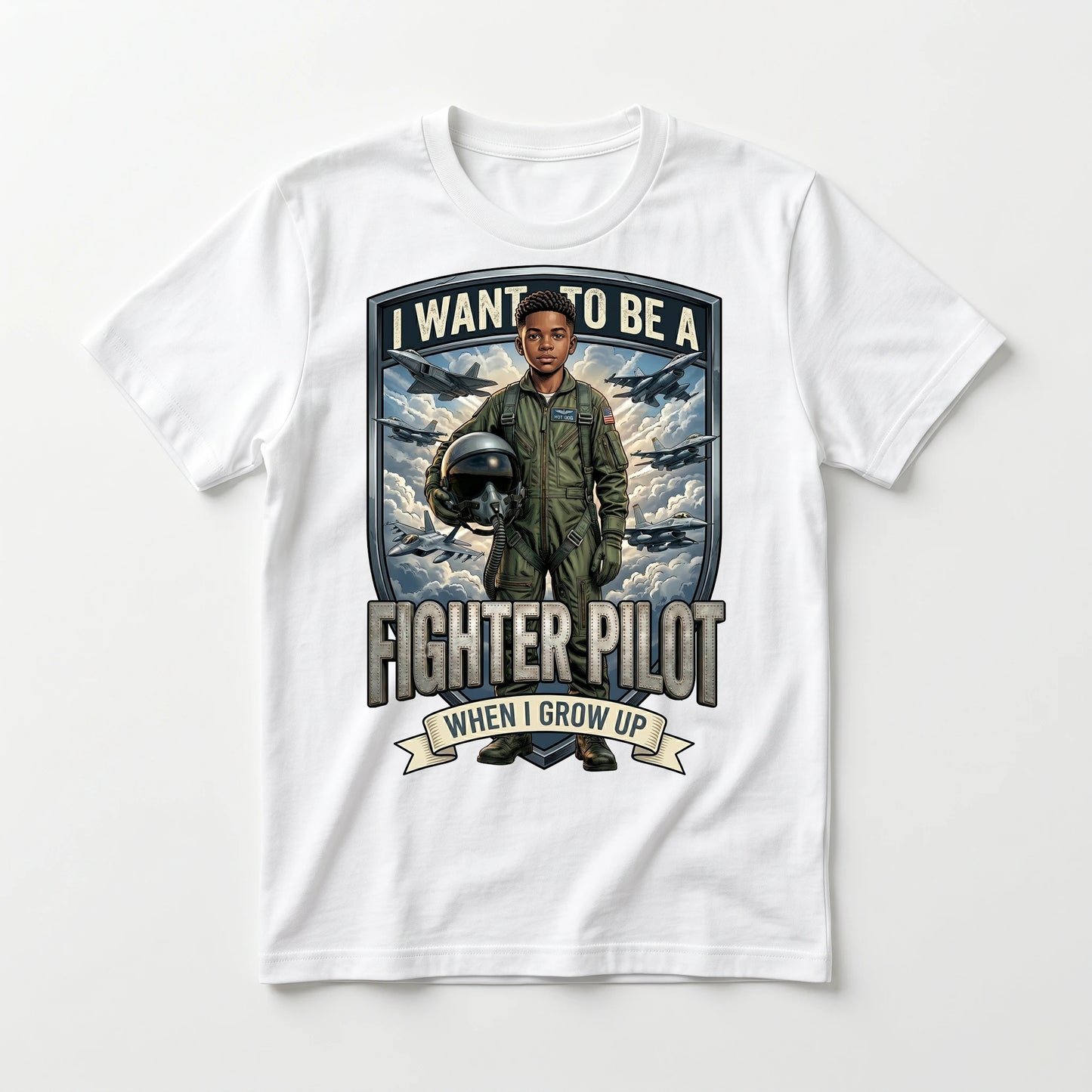 Future Fighter Pilot Tee – Black Boy
