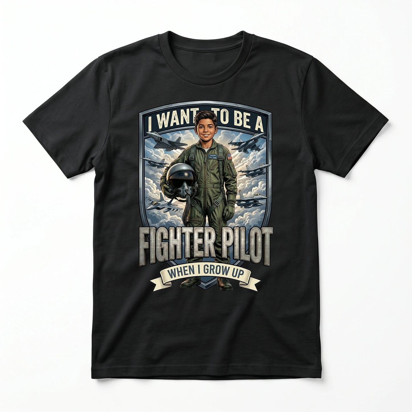 Youth Future Fighter Pilot Tee – Latino Boy