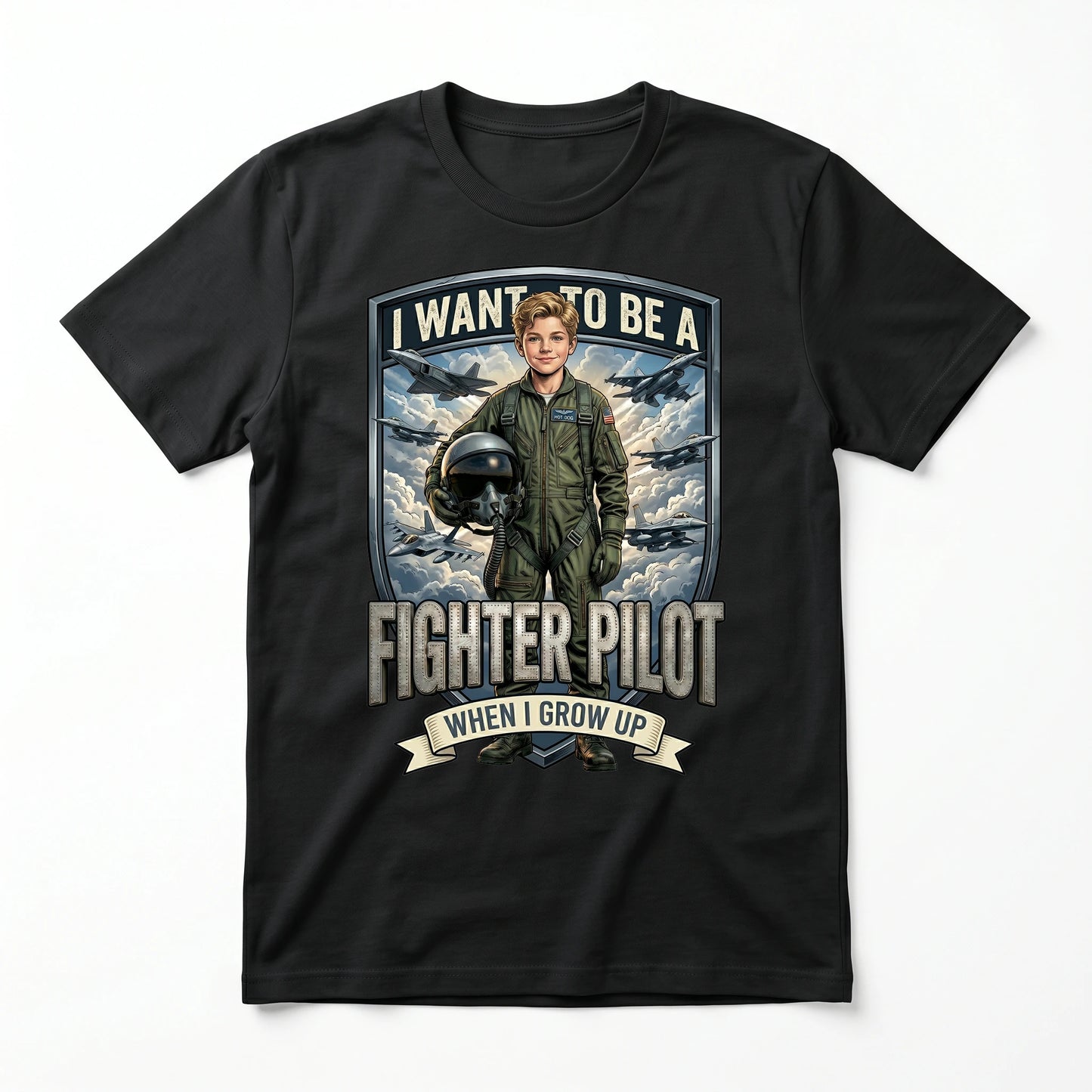 Youth Future Fighter Pilot Tee – White Boy
