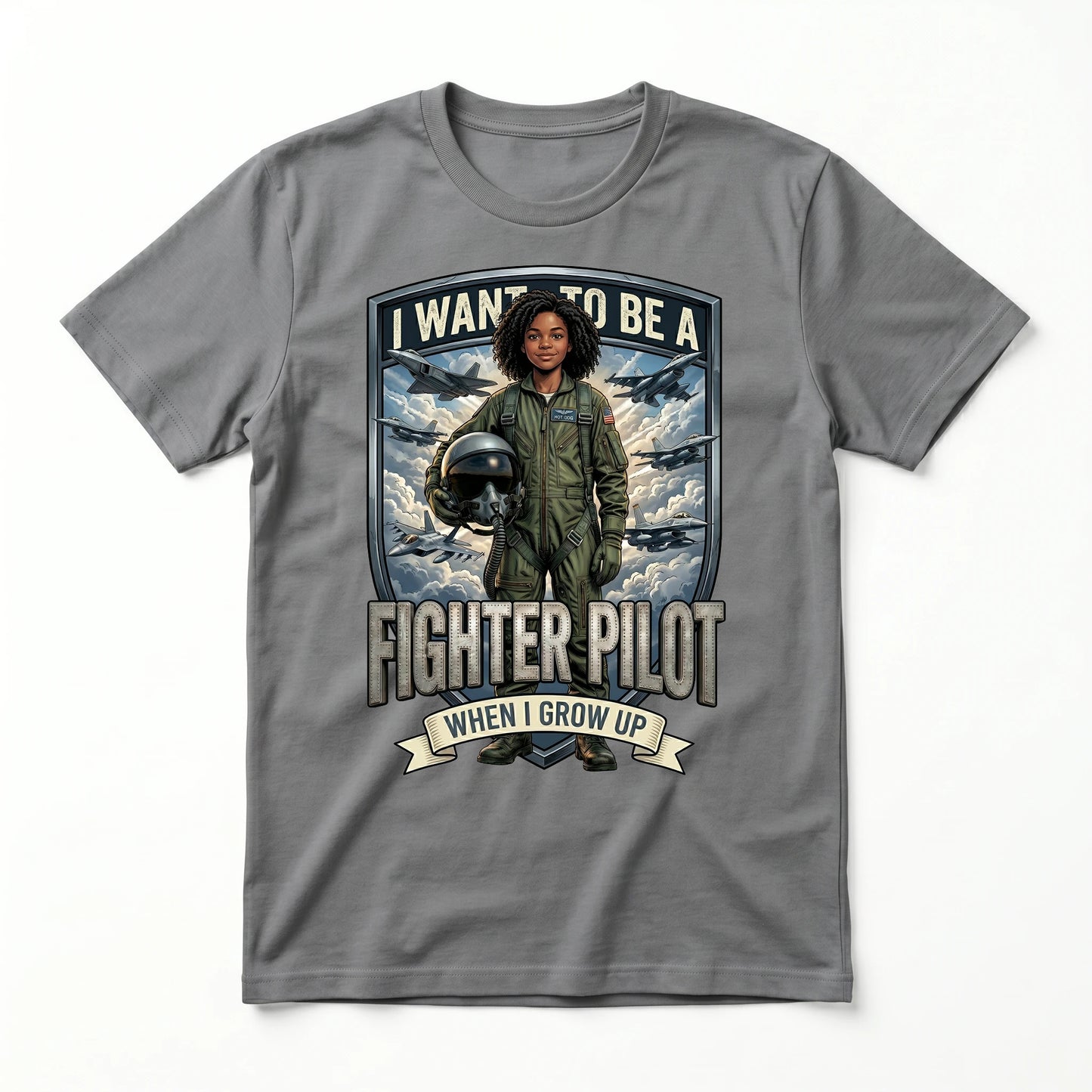 Future Fighter Pilot Tee – Black Girl