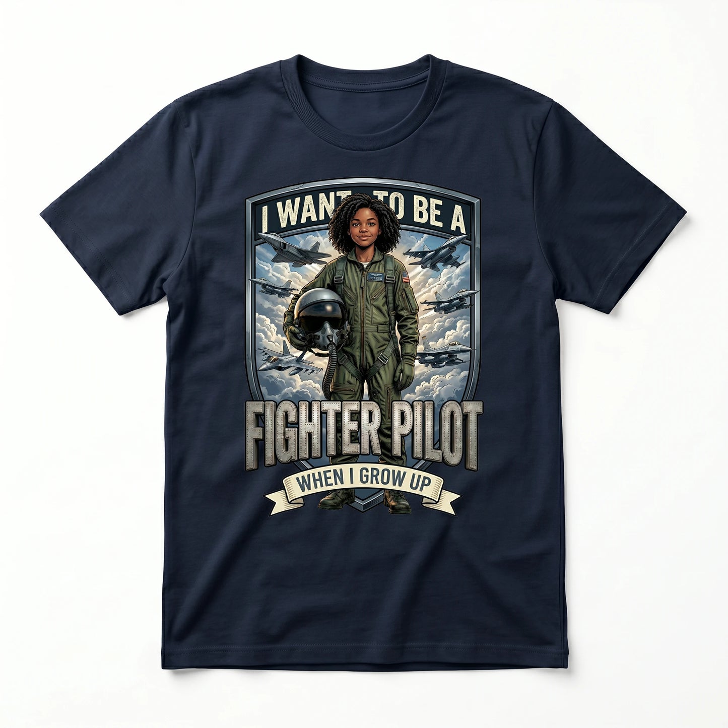 Future Fighter Pilot Tee – Black Girl