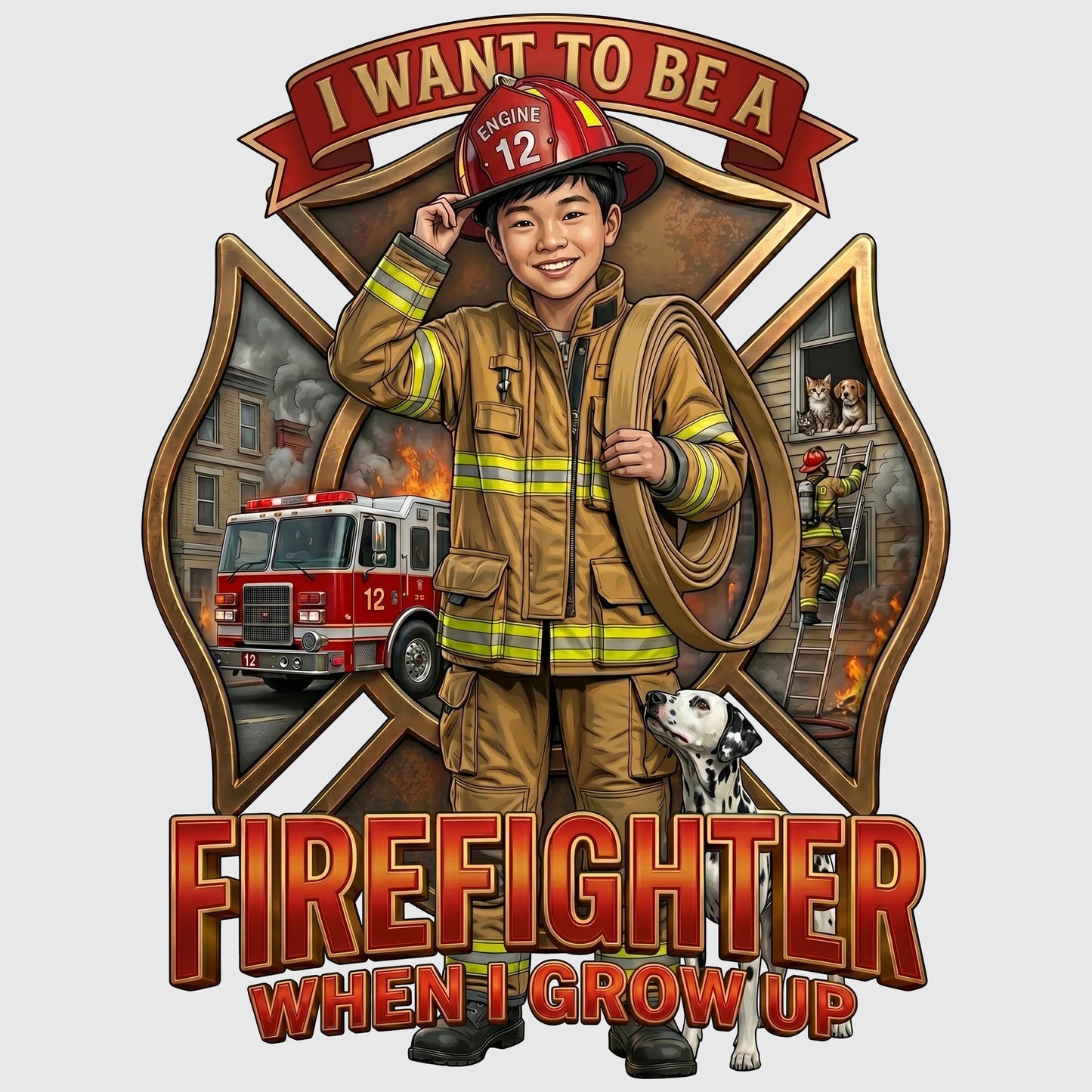 Youth Future Firefighter Tee – Asian Boy